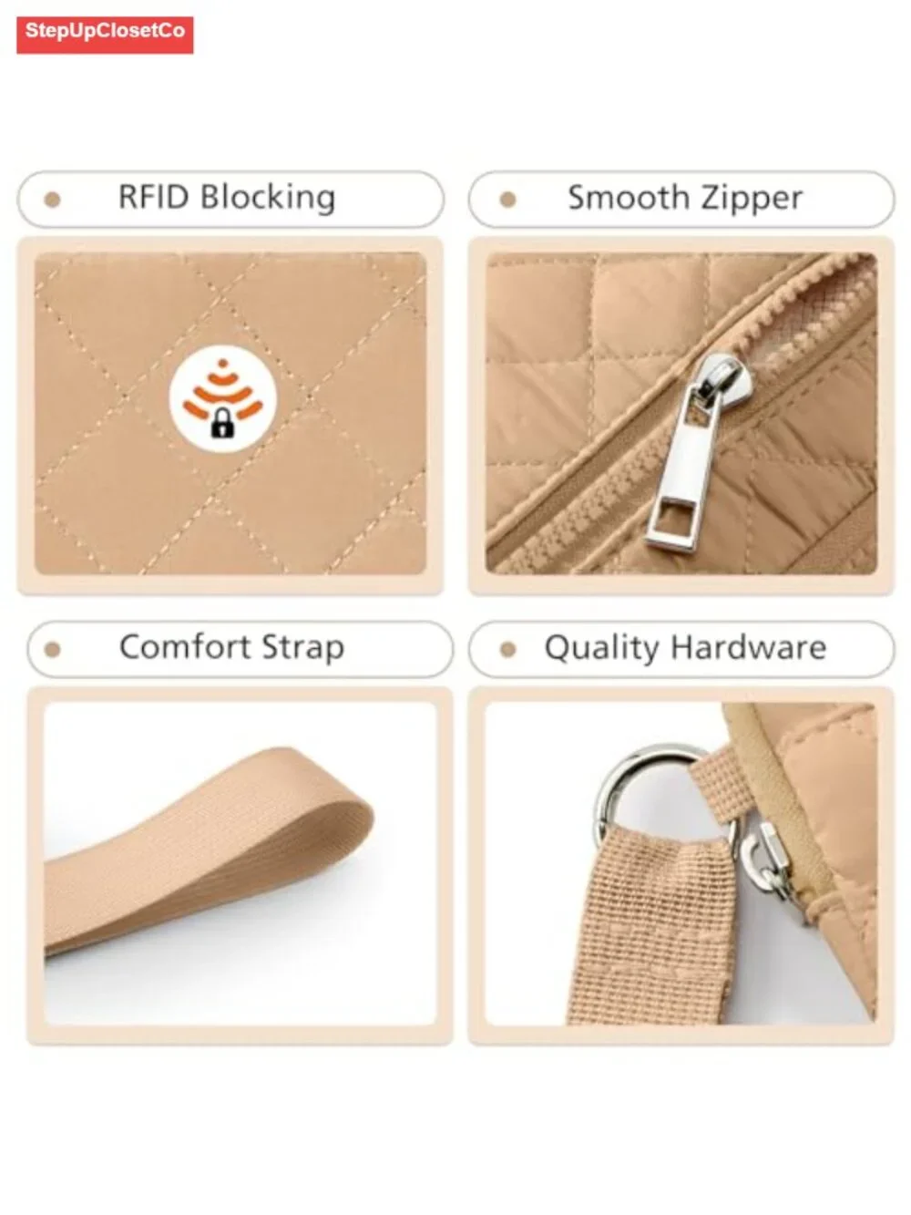 RFID Blocking Wristlet Wallet with Zipper Pockets for Women